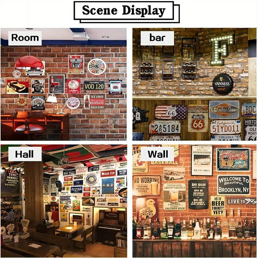 1 قطعة، الديك المتعب، علامة الألومنيوم، ديكور الغرفة، ديكور المنزل، ديكور المطعم، ديكور البار، ديكور المقهى، ديكور المرآب #3