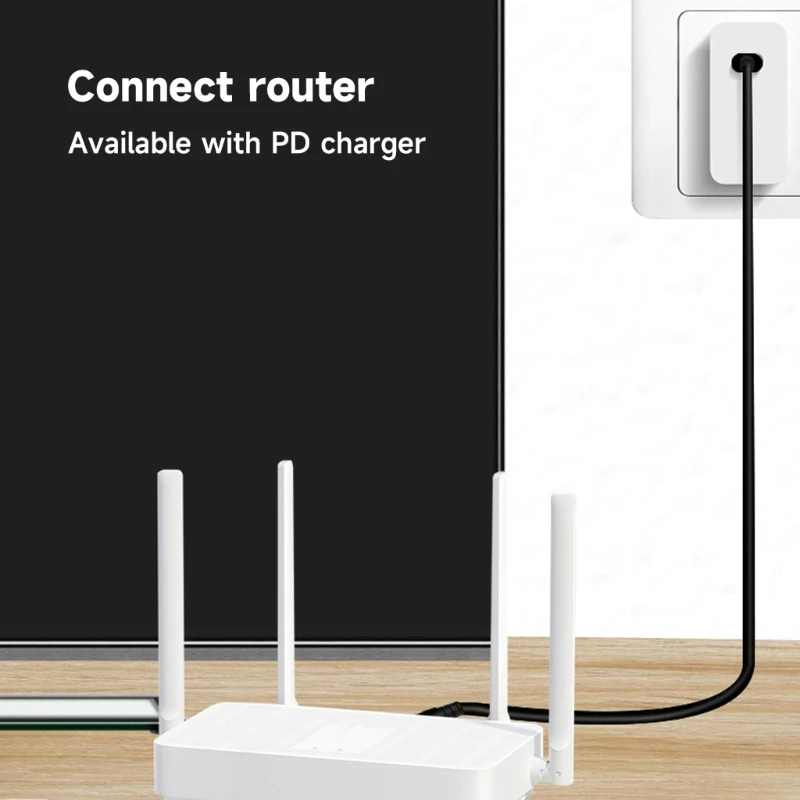 USB C to DC5.5x2.1mm Male Power Supply Wire Barrels Connector Line Cord