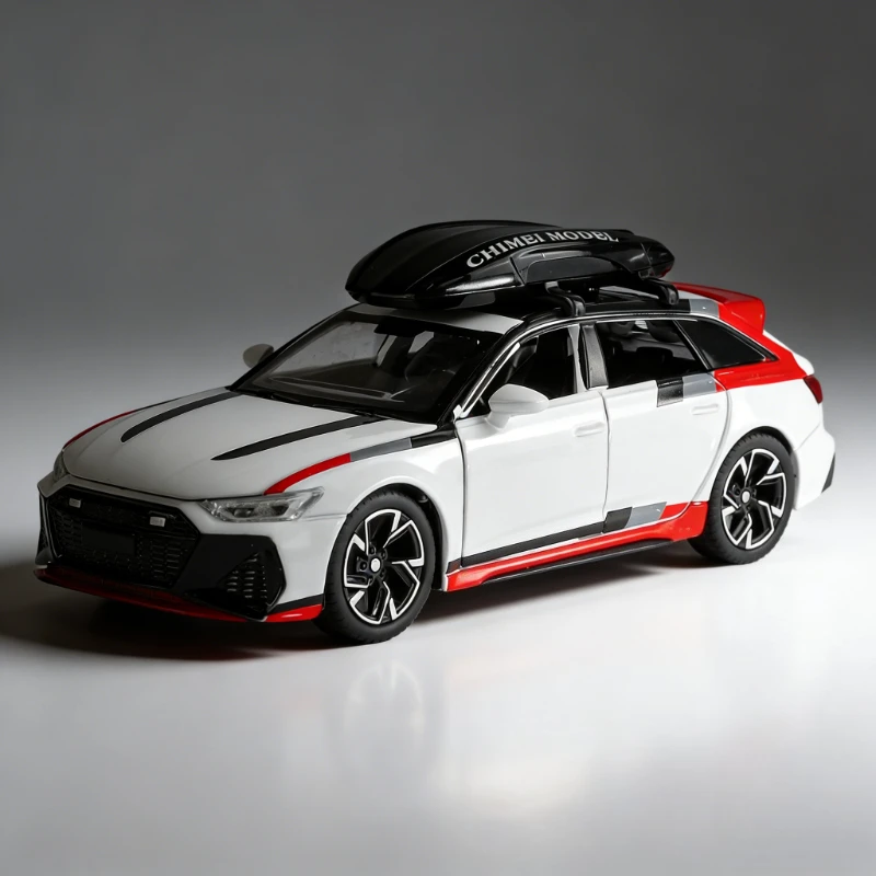 

1:32 alloy RS6 simulation sports car model sound and light pull back multi-door toy car ornament collection gift