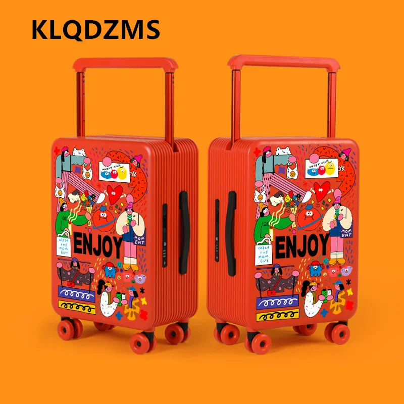 KLQDZMS Lightweight Suitcase 20 Inch PC Boarding Case 24“26” Large Capacity Trolley Case Cart Style Travel Bag Cabin Luggage