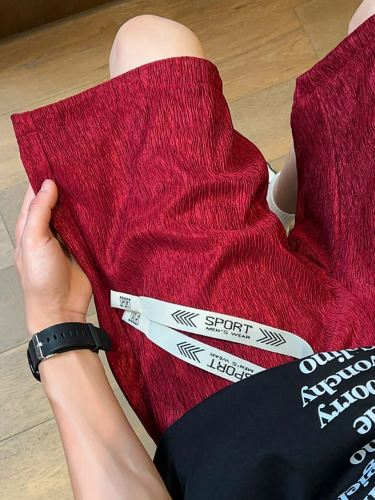 

Мужские летние спортивные шорты из ледяного шелка в американском стиле для бега на открытом воздухе, свободного кроя, дышащие