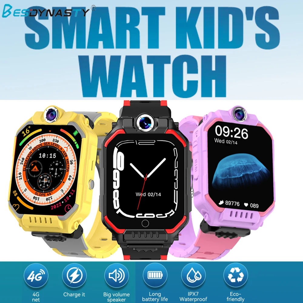 Smart Kid Watch 360° Rotate Watch Body GPS Tracker Girls Boy HD Camera Watch For Kids 4G Video Call Monitor SOS Smartwatch C86