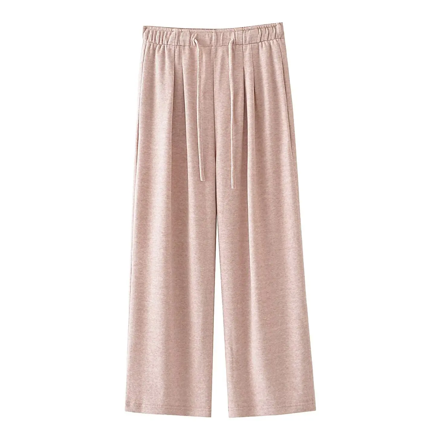 

Модные женские прямые брюки больших размеров, осенние простые и повседневные мягкие брюки полной длины с завязками на талии и широкими штанинами 450