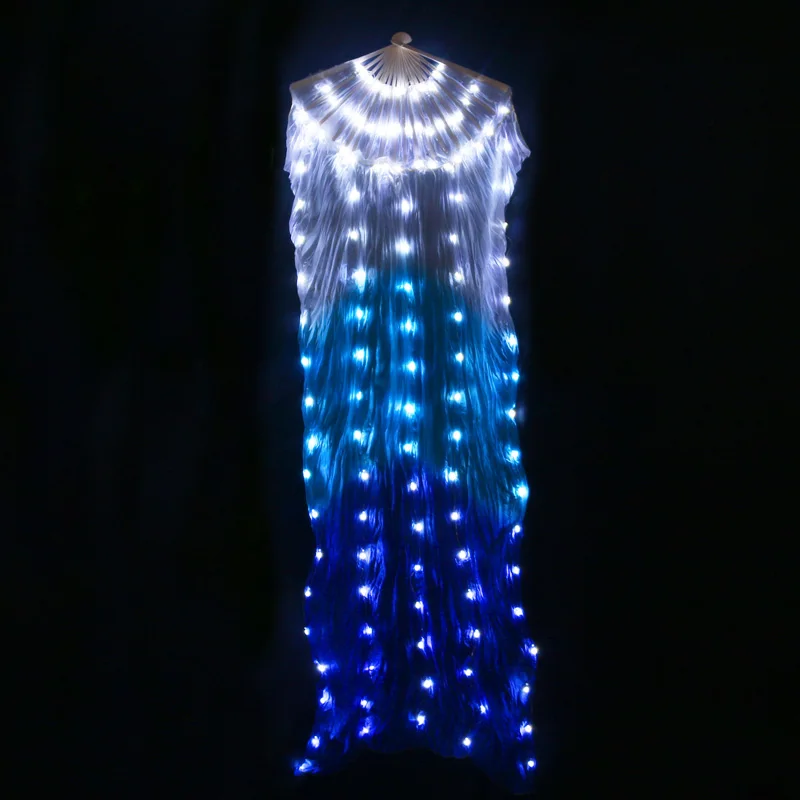 Voiles d'Éventail LED pour la brev, Costumes de ixet Spectacle, Jaune Orange Rouge et Blanc, 100% cm, 1 Paire, 180