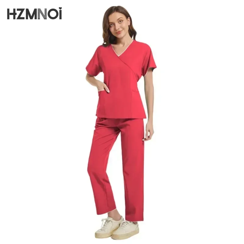 Wholesale Doctors and Nurses Female Scrub Surgical Uniform Stretch Scrub Sets for Women Medical Nursing Scrubs Uniforms Sets