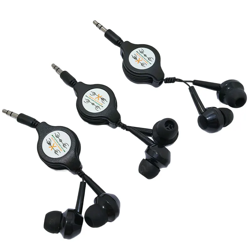 3.5mm Portable Retractable Cable In-Ear Earphone Extendable Wire Earphone Suitable for Android Phones and MP3