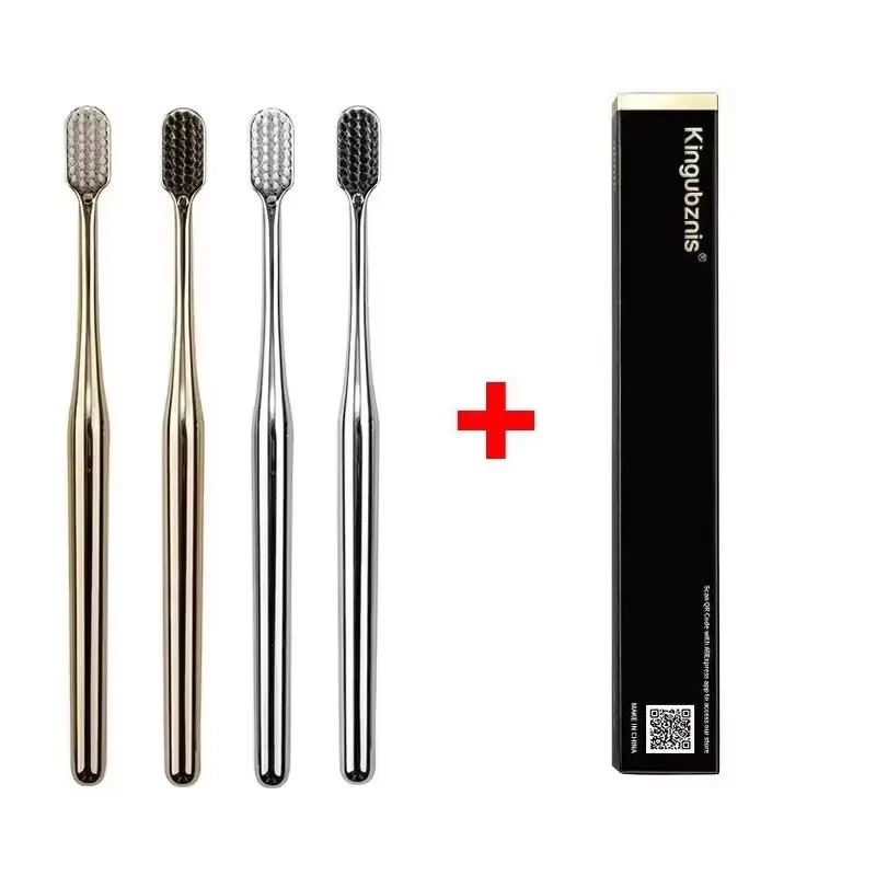 2-6Pcs Soft Toothbrush For Men And Women Adult Toothbrush Gold And Silver Toothbrush Elegant And Soft Toothbrush Direct Shipping