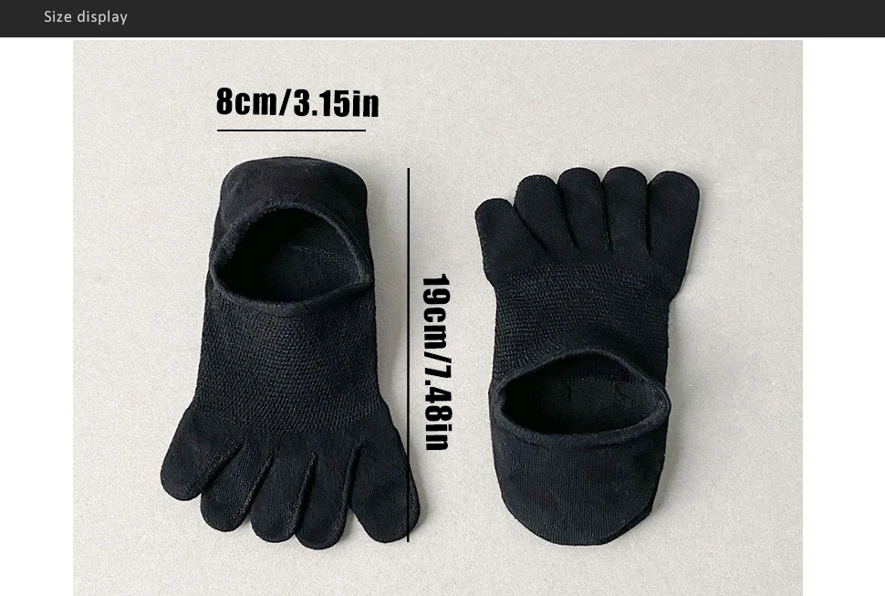 5 Paar unsichtbare Zehensocken für den Sommer, dünnes Baumwollnetz, flacher Mund, weich, elastisch, atmungsaktiv, Deodorant, coole 5-Finger-Socken, Sokken – Detail 2