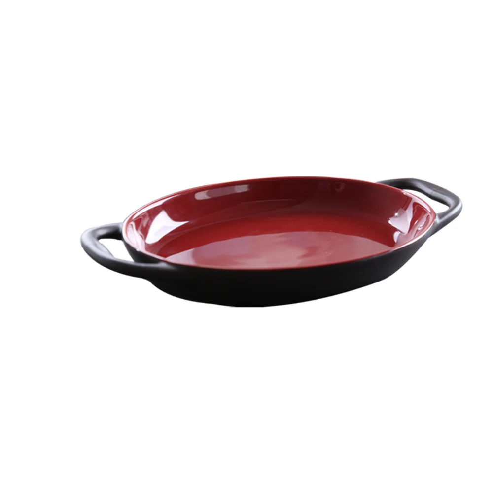

Deep Pie Pan Baking Dishes for Oven Ceramic Tray Chicken Pot with Handles Roasting