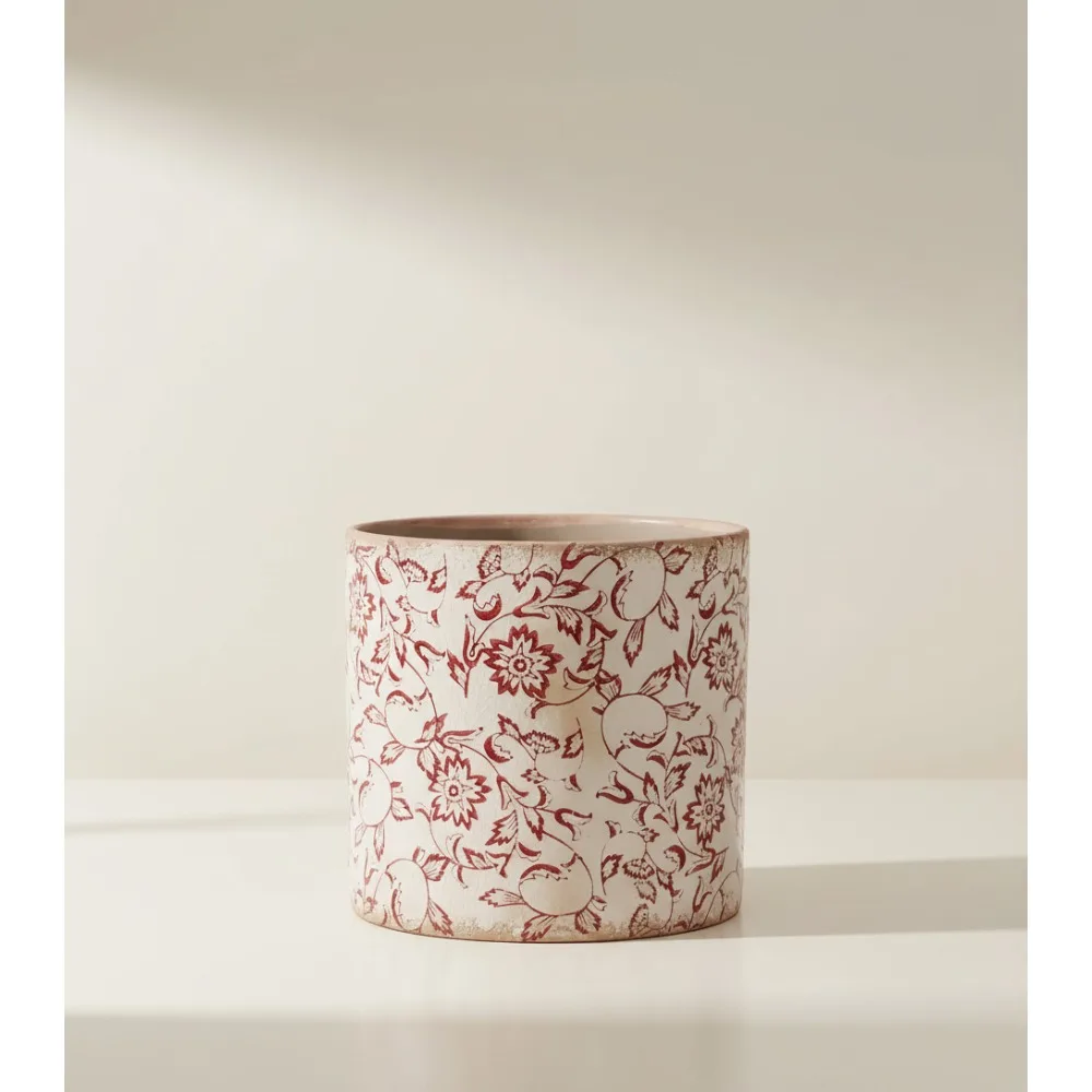 

7,48-дюймовый винтажный глазурованный кашпо с кракле для комнатных и наружных растений, керамический горшок в деревенском стиле, садовый декор