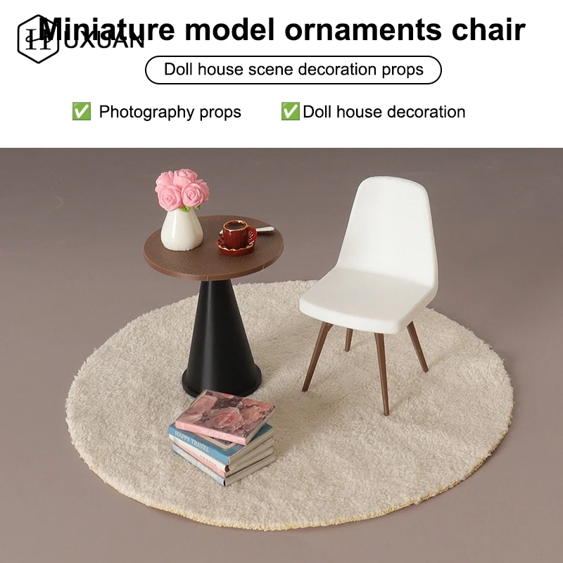 1/12 Dollhouse Mini Chair Table Model Dollhouse Living Room Furniture Decoration Dolls House Micro Scene Construction Props