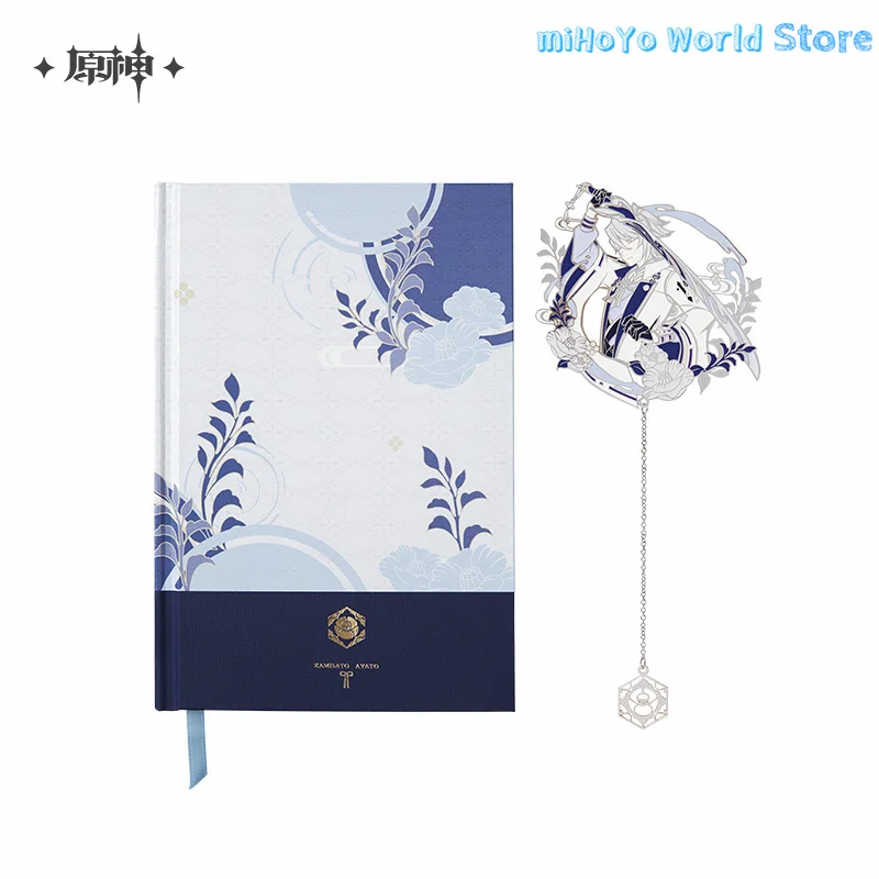 

Official Kamisato Ayato Bookmark MiHoYo Original Genshin Impact Ayato Theme Impression Serie Notebook Metal Bookmark Gift Box