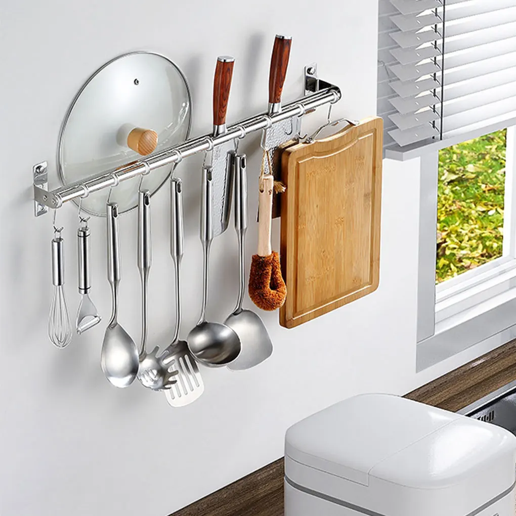 Easy To Install Kitchen Utensils Rack Kitchen Tidy Space-saving Organized Kitchen Rack Tools Single pole+30cm+4