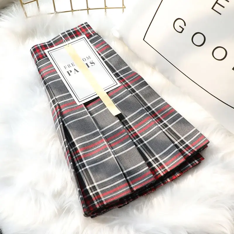 ملابس نسائية صيفية جديدة لعام 2025 تنورة منقوشة ذات ثنيات على طراز Preppy تنورة نسائية حلوة ضيقة عالية الخصر على شكل حرف a تنانير نسائية مفعمة بالحيوية