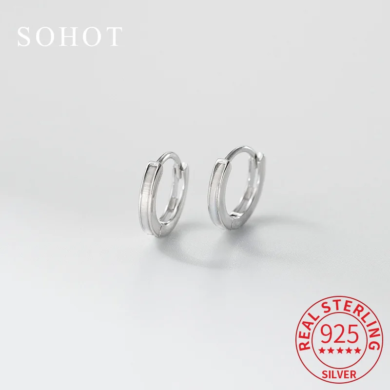 

Real 925 Sterling Silver 18K Gold Minimalist Round Hoop Earrings for Women Classic Fine Jewelry Light Luxury Accessories