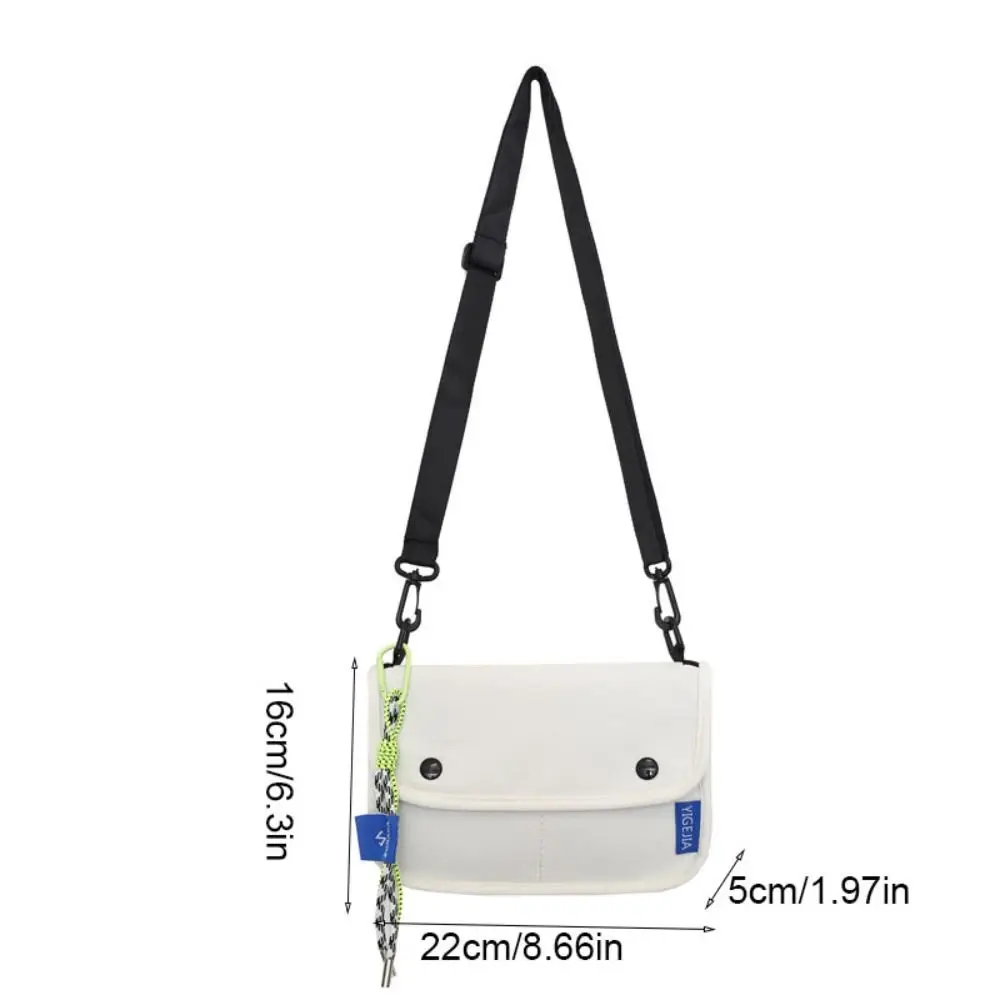 Квадратная сумка для сообщений с несколькими карманами, большая вместительная нейлоновая сумка через плечо в корейском стиле с подвеской, однотонная мужская сумка на плечо