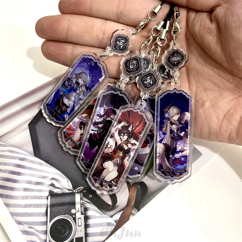 Honkai: Star Rail Keychain Tingyun Herta Bronya Rand Acrylic Figure Keyring Anime Phone Case Pendant Bag Gifts Accessories Women