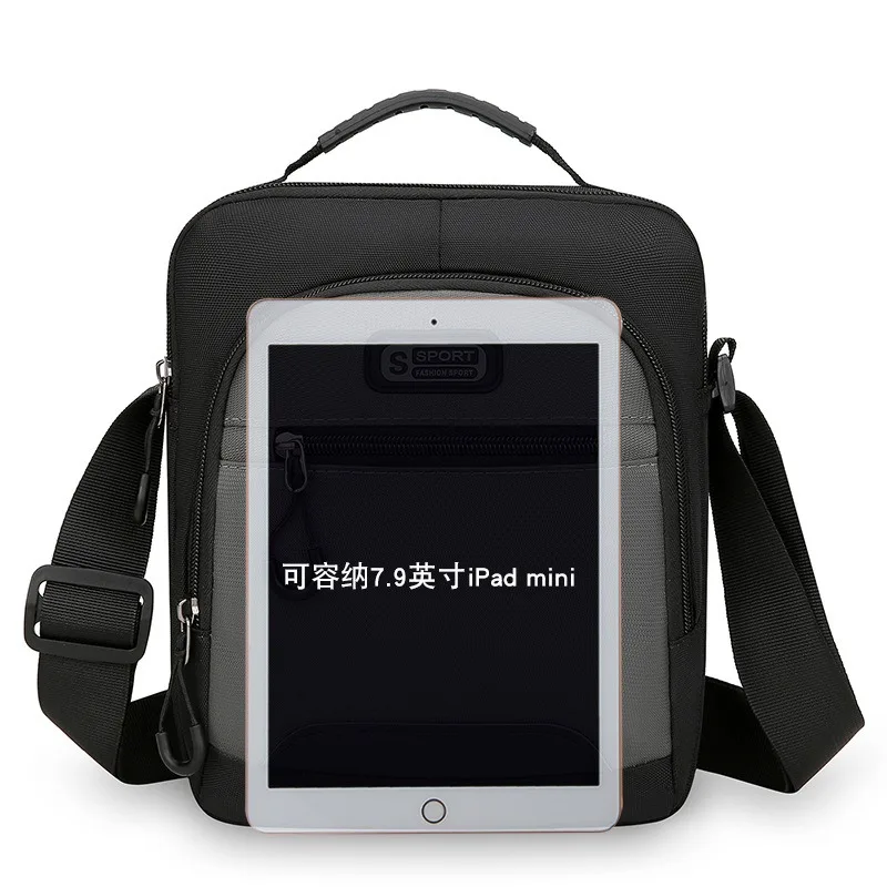 حقيبة كروس نايلون متعددة الطبقات للرجال مقاومة للماء حقيبة ركاب الأعمال خفيفة الوزن وبسيطة وعصرية حقيبة كتف