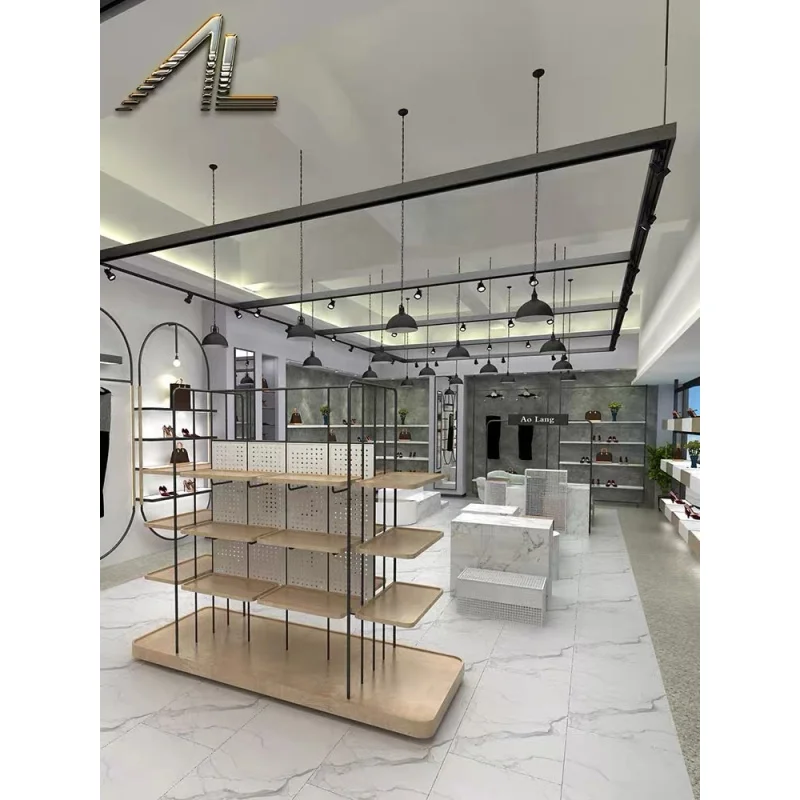 Customized. Retail Shoe Store Design Boutique Bag Shop Interior Design Display Furniture Ladies Footwear Display Showroom Design