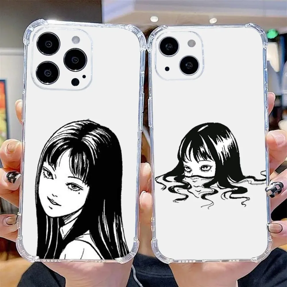 

T-Tomie Horror K-Kawakami Phone Case For iPhone 16,15,14,13,12,11 Pro,Max,Plus,X,XS,XR,SE,Mini Transparent Silicone Soft