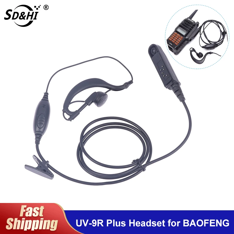 

Waterproof Baofeng UV-9R Plus Earpiece for Walkie Talkie HF UHF Transceiver UV9R plus A58 BF-9700 Two Way Radio Headset Earphone