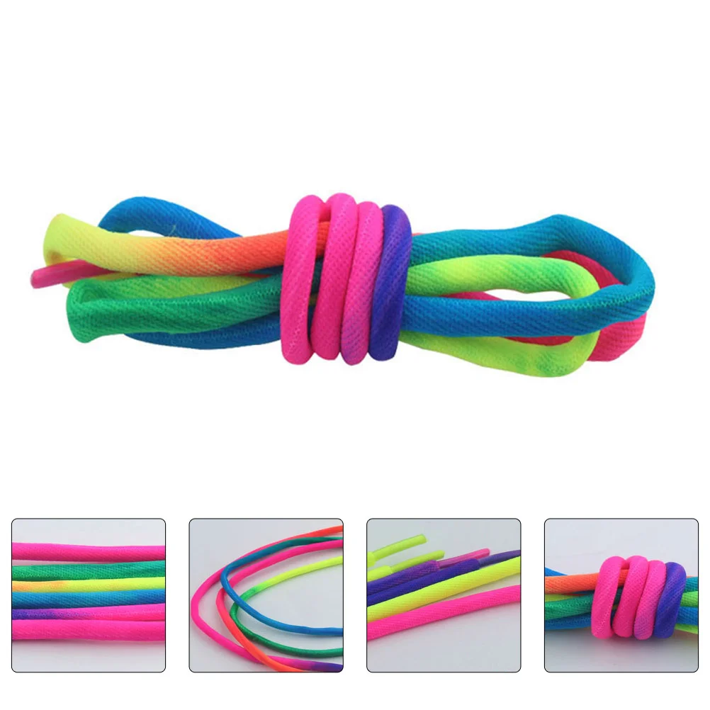 1 Pair Colorful Round Shoe Laces Rainbow Stylish Trendy Fashion Lace Fashion Elastic Shoe Laces Shoe Accessories