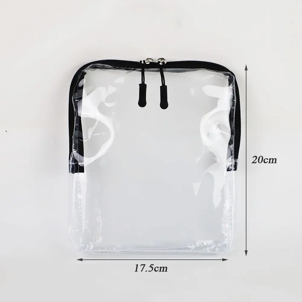 حقيبة تخزين متينة وشفافة للسفر من مادة PVC لتنظيم المكياج بسعة كبيرة مع حقيبة أدوات الزينة بسحاب