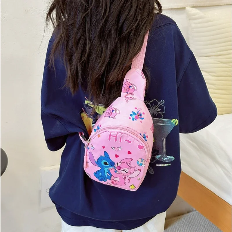 ديزني 2025 جديد الكرتون غرزة الأطفال واحد الكتف Crossbody حقيبة صدر للرجال للبنين والبنات ارتداء عملة المحفظة