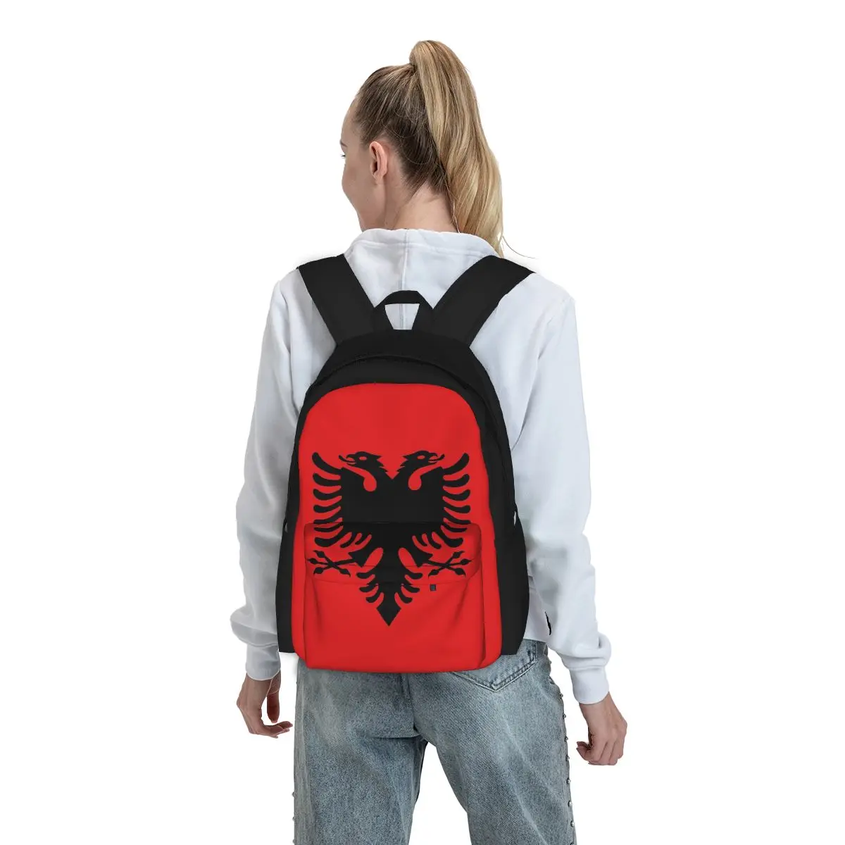 Albania Flag IPhone Case zaini ragazzi ragazze Bookbag bambini scuola borse cartone animato bambini zaino viaggio zaino borsa a tracolla