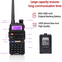 2025 New Baofeng UV5R K5 Plus Walkie Talkie, Dual Band VHF UHF Long Range, Two Way Transceiver with Extended Antenna