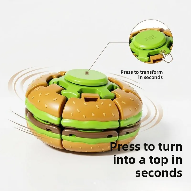 Press The Gyro Ball Decompression Toy The New and Strange Fingertip Gyro Tide Play Cross-border Burger Spinning Ball