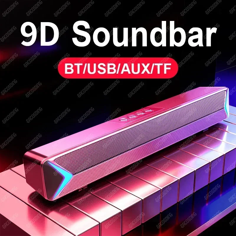 

2024 TV Speakers Home Theater Soundbar Bluetooth Speaker Bass Surround Sound Box Portable Subwoofer USB TF Card Stereo FM Radio