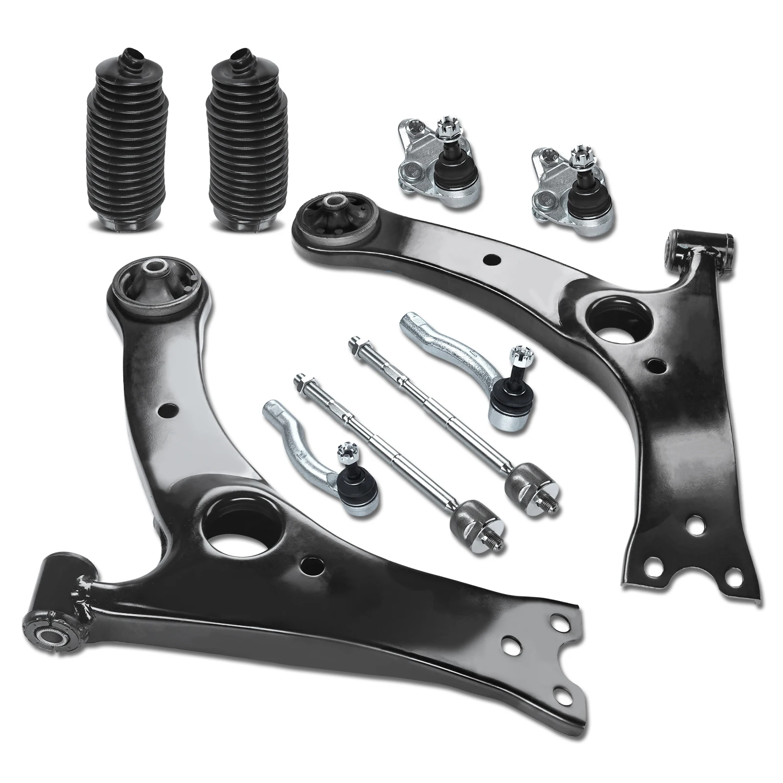 

AzbuStag 10Pcs Front Lower Control Arm Tie Rod Boot for Toyota Corolla 2003-2008 4806902020 4806802020 4333009070