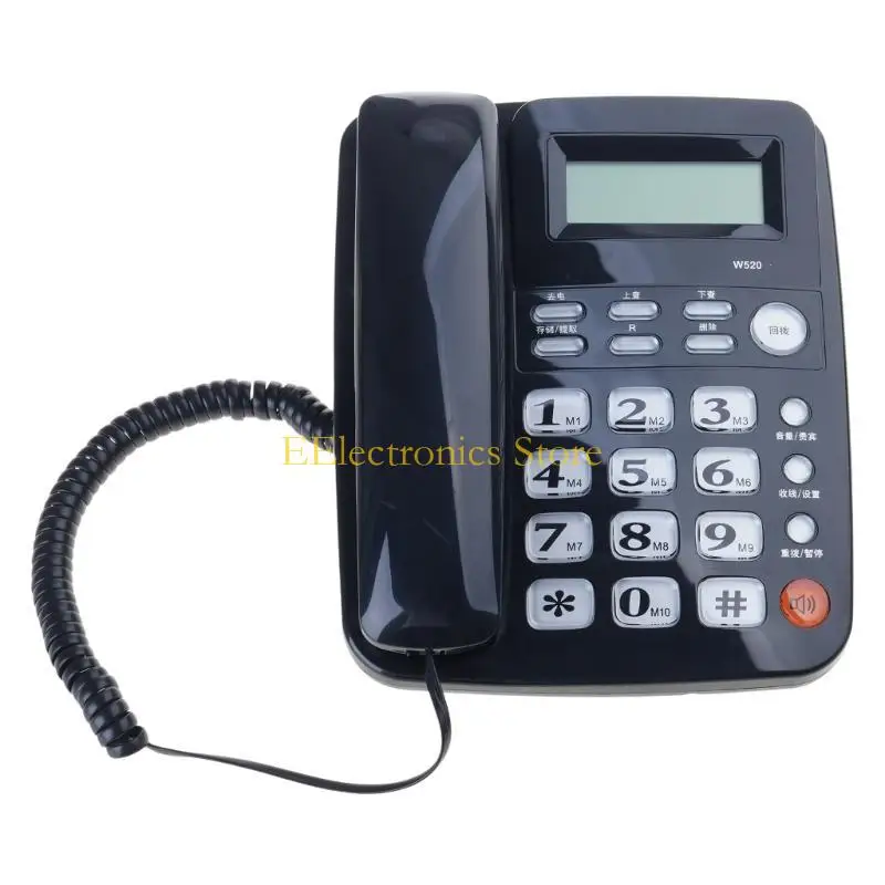 B03C Office Desk Phone With Caller Display Easy Calling Speakerphone Lightweighted Plastic Construction