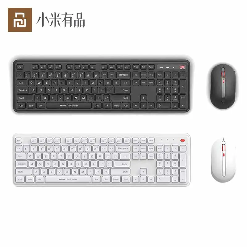 

MIIIW Wireless Light-tone Keyboard and Mouse Set 3rd Generation 104 soft-tune buttons, 3 levels of DPI with one-touch switching