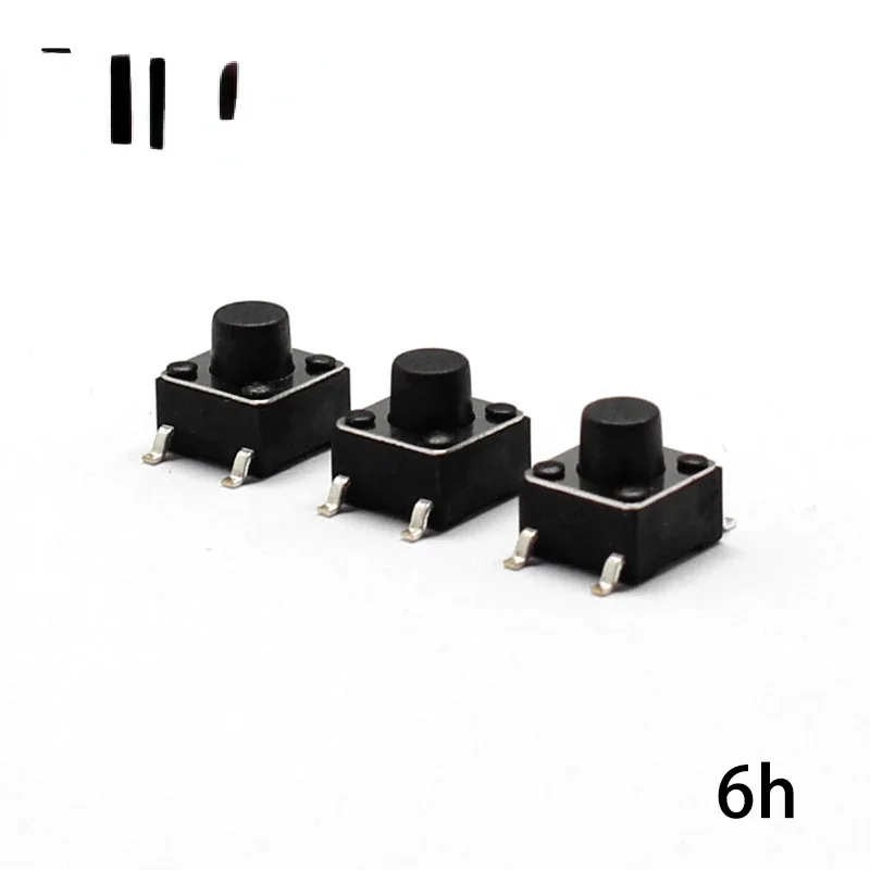 1000PCS 6X6X6MM Tact Switch Push Button Switch 12V Copper 4PIN  Micro Switch For TV/Toys/home use Button