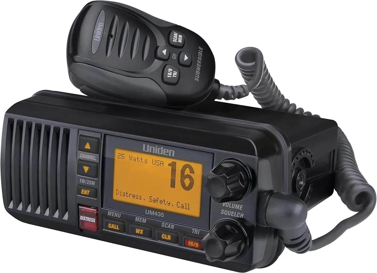 Advanced Fixed Mount VHF Marine Radio, All USA/International/Canadian Marine Channels including new 4-Digit