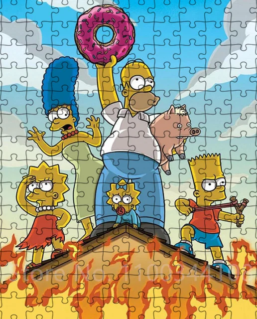 The Simpson Puzzle Disney Cartoon 300/500/1000 Pieces Jigsaw Puzzle for Adults Decompression Kids Educational Toys Diy Gift