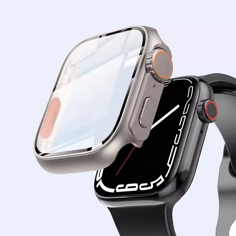 Change to Ultra 2 Case for Apple Watch10 46/42mm 44 40 41 45mm Bumper Cover+Tempered Glass Screen Protector iwatch 9 8 7 SE 6 54