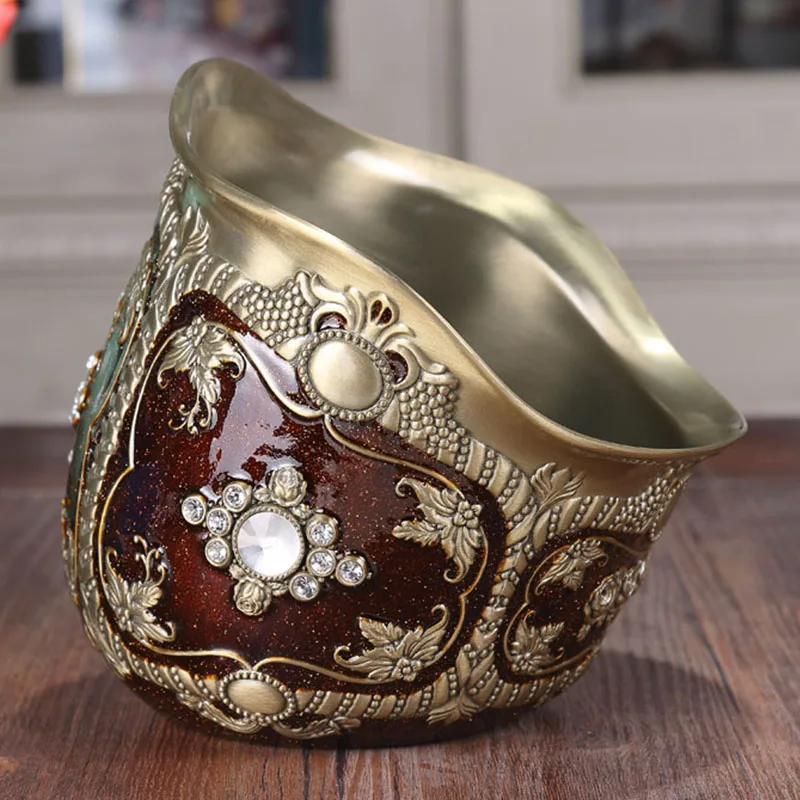 

Metal trash can household desktop living room uncovered mini bedroom European bathroom