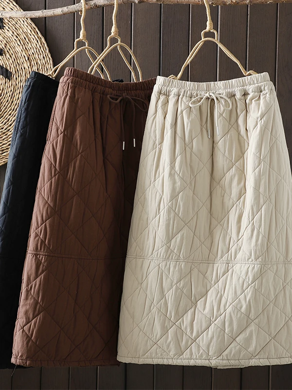 

Новое поступление зимы в стиле ретро, юбка трапециевидной формы из хлопка, женская модная юбка-миди разных размеров с разрезом