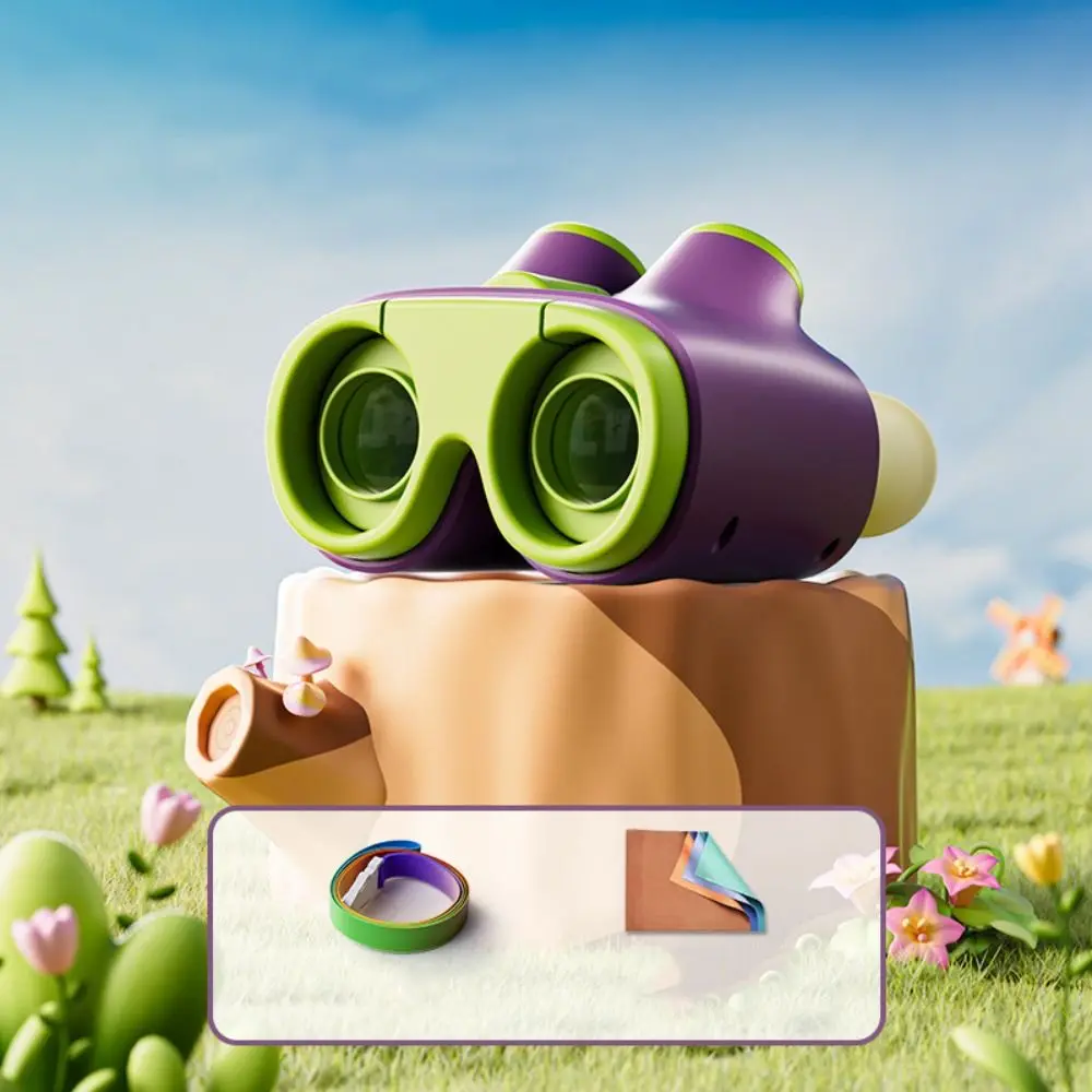 Plastic Children Binoculars Toy HD Magnifier High Magnification Portable Magnification Toy Science Exploration Cartoon