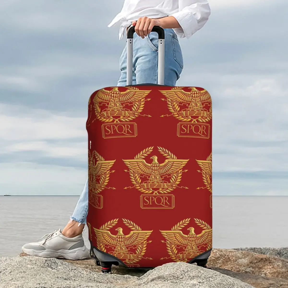

Rome SPQR Roman Suitcase Cover Protection Elastic Travel Luggage Protector Covers for 18-32 Inch