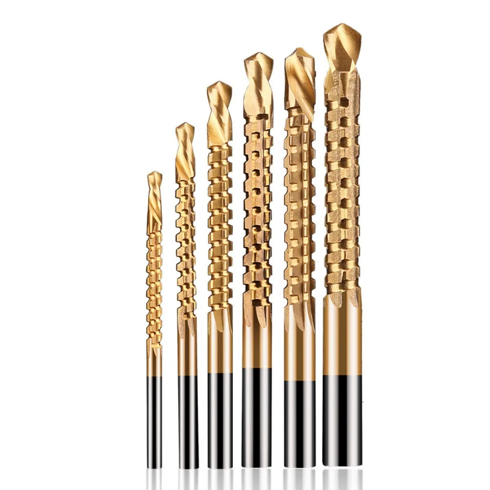 Image of 3-8mm Hochgeschwindigkeitsstahl Gezahnter Sägezahn-Bohrer-Set Multifunktionaler Holzbearbeitungs-Nutfräser Elektrowerkzeug