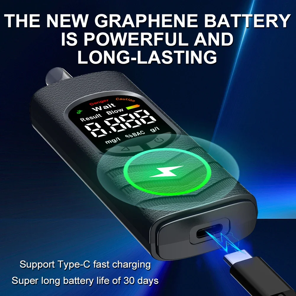 لا يوجد متصل LCD الرقمية جهاز اختبار شرب الكحوليات الشرطة المهنية كاشف الكحول الكحول في حالة سكر القيادة تستر 3 ألوان أضواء #1