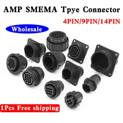 AMP/TE 4/9/14 Pin SMEMA Auto sensor plug Aviation Wiring Black Circular Connector Plug SMT Equipment Signal Connector 182645-1