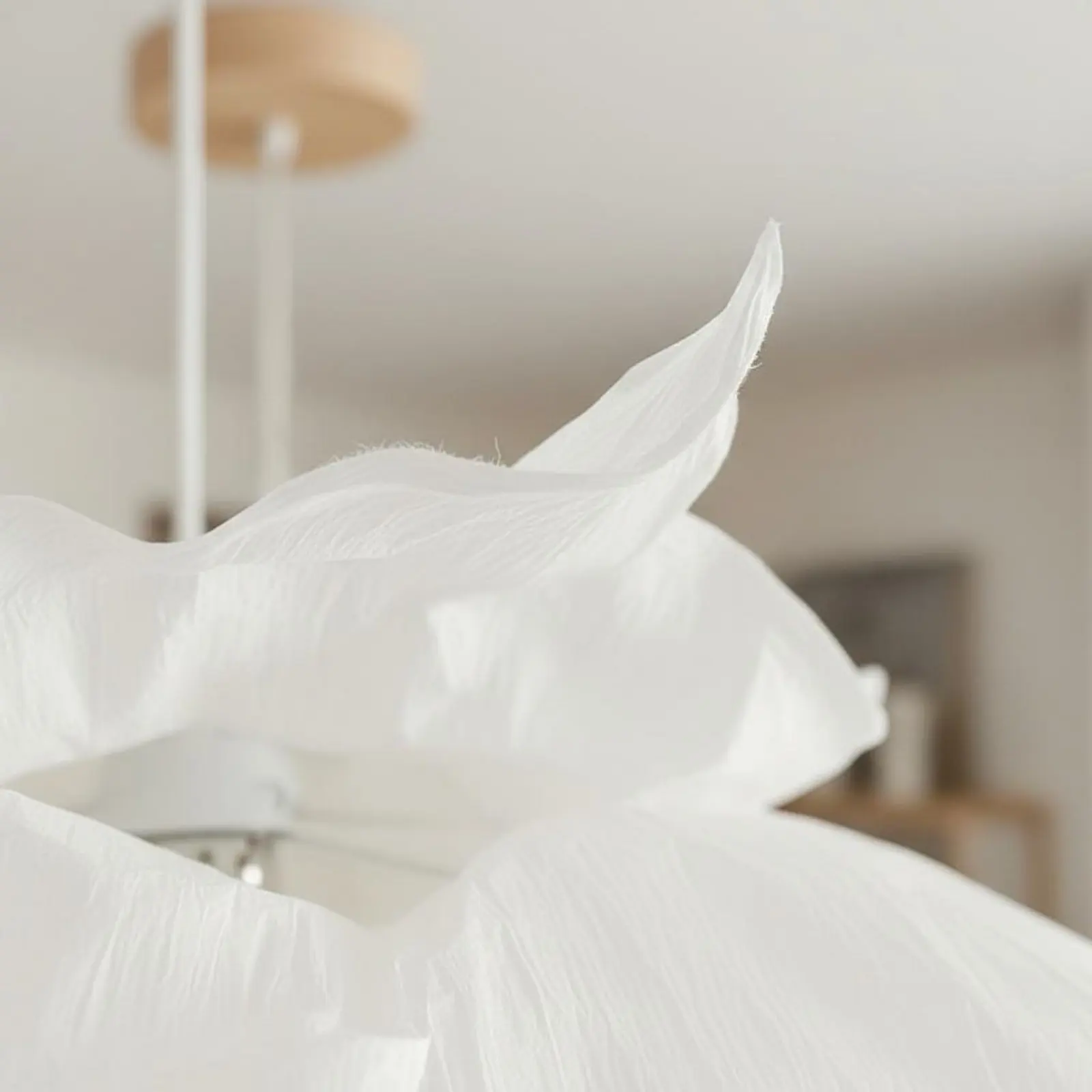 

Zen-Influenced by & Design Hanging Paper Puff Lamp Crinkled Paper Lampshade for Bedroom, Study Room
