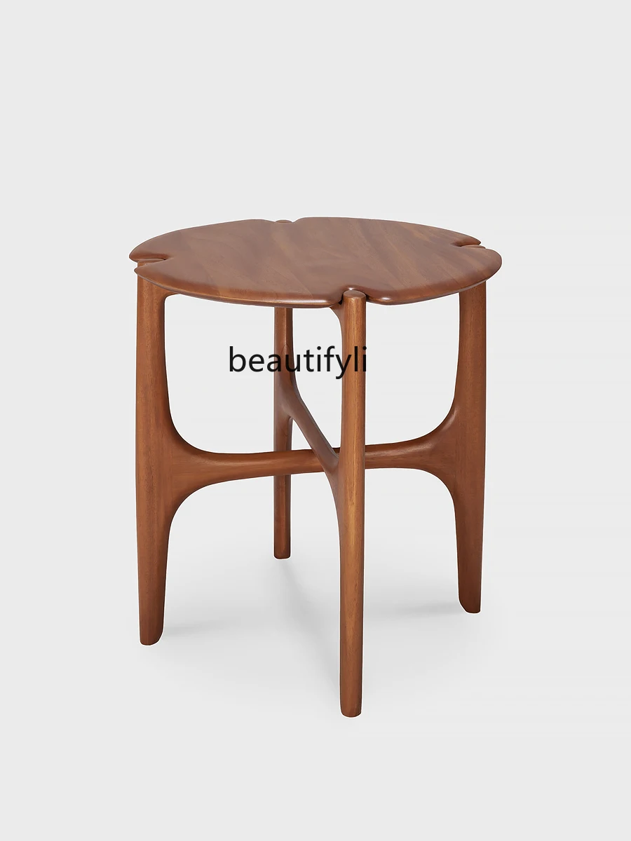 /Silent Style/Solid Wood Mahogany Handmade Modern Minimalist Side Table