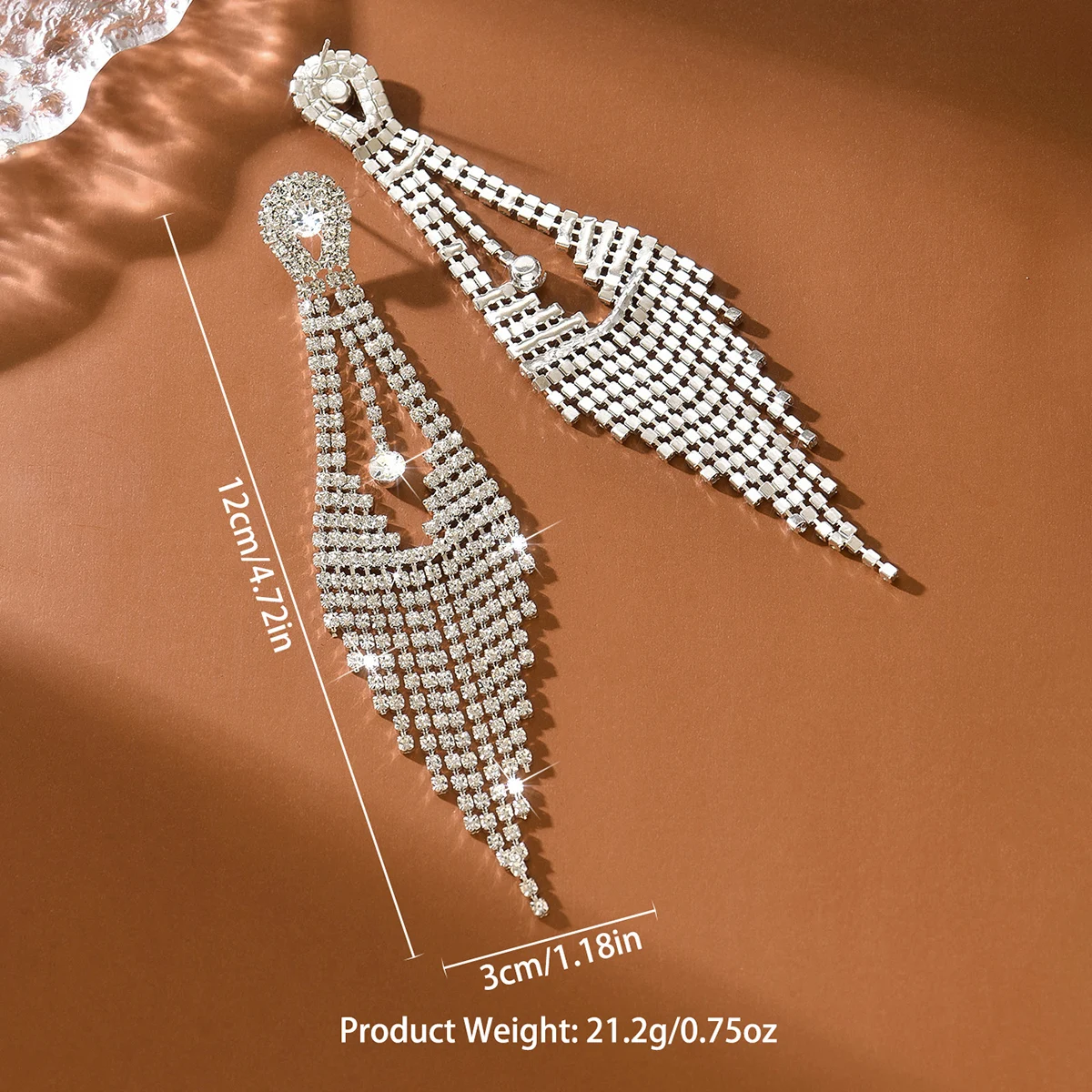Luxury Water Drop Green Crystal Long Tassel Earrings Ball Annual Meeting Heavy Industry Jewelry