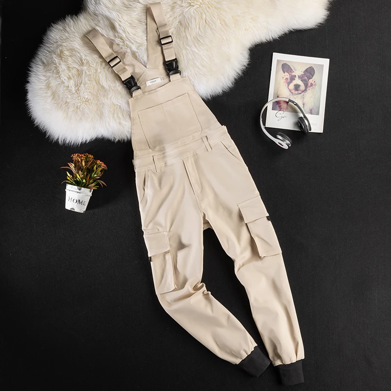 

Мужские летние повседневные брюки-карго из эластичной ткани, немнущиеся рабочие комбинезоны, молодежные брюки на лямках, свободные брюки с широкими штанинами